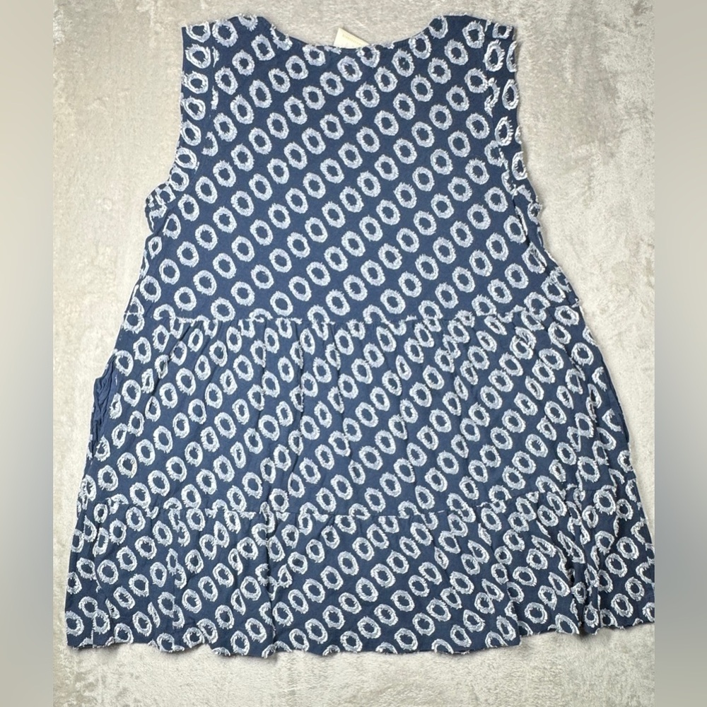 Anthropologie Maeve Lisanne Textured Polka Dot Navy Blue White Tunic Dress XL - Picture 13 of 16
